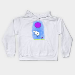 Cute whimsical sheep with balloon Kids Hoodie